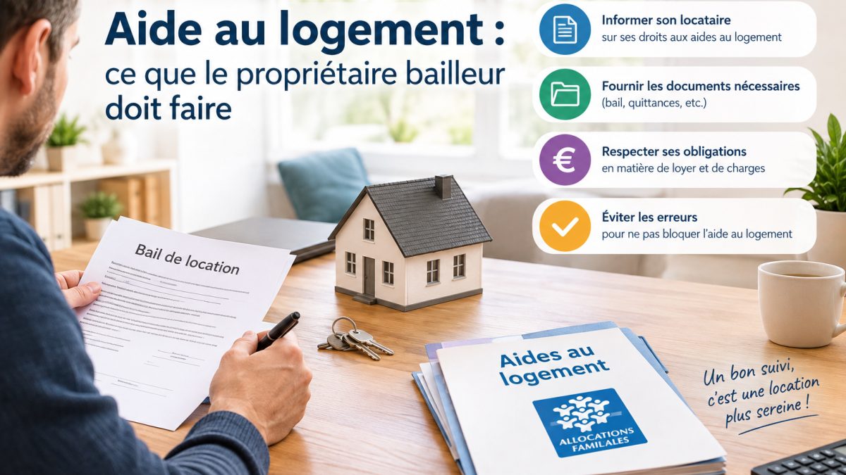 Bailleur remplissant l’attestation de loyer demandée par la CAF pour l’aide au logement de son locataire