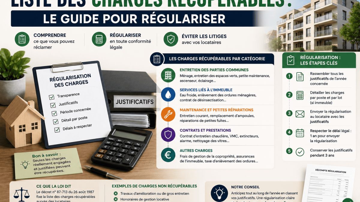 Charges récupérables | Liste, calcul et régularisation